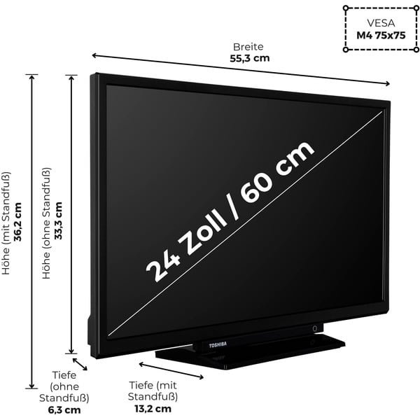 Toshiba 24WV3F63DA, LED-Fernseher - Toshiba - vue 3