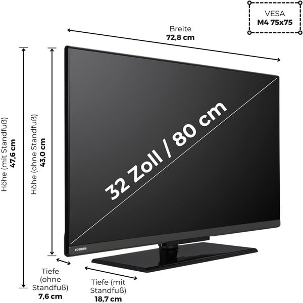 Toshiba 32LV3F63DAZ, LED-Fernseher - Toshiba - vue 3