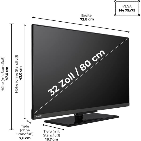 Toshiba 32LV3F63DA, LED-Fernseher - Toshiba - vue 3