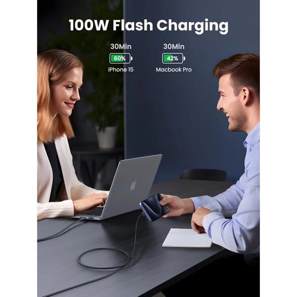(€ 3,08 / 1 m) UGREEN 100W PD 3.0 USB-C auf USB-C Schnellcâble de charge - UGREEN - vue 3