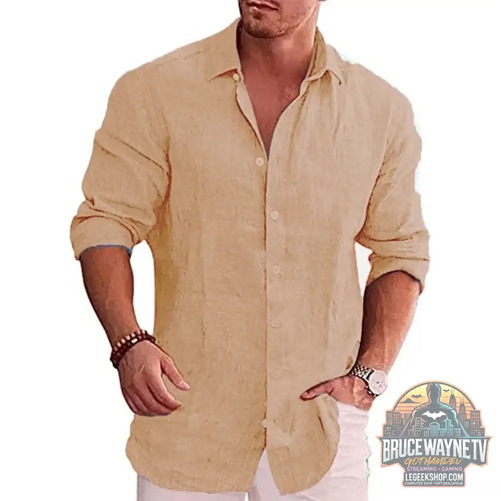 👔 Chemise Homme Coton & Lin – Grande Taille Décontractée | Printemps / Automne - Legeekshop