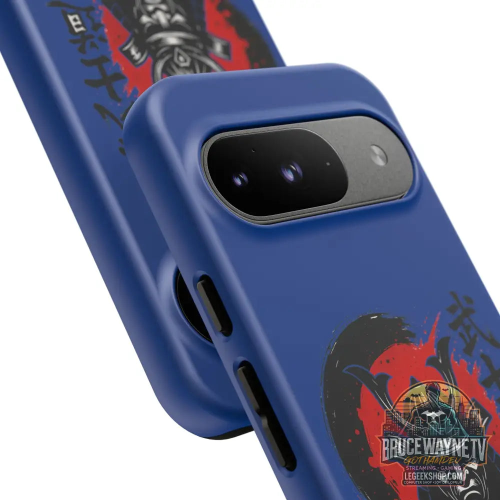 📱 samurai phone case Bleue foncé – coque renforcée Pixel & Galaxy 📱 - Phone Case