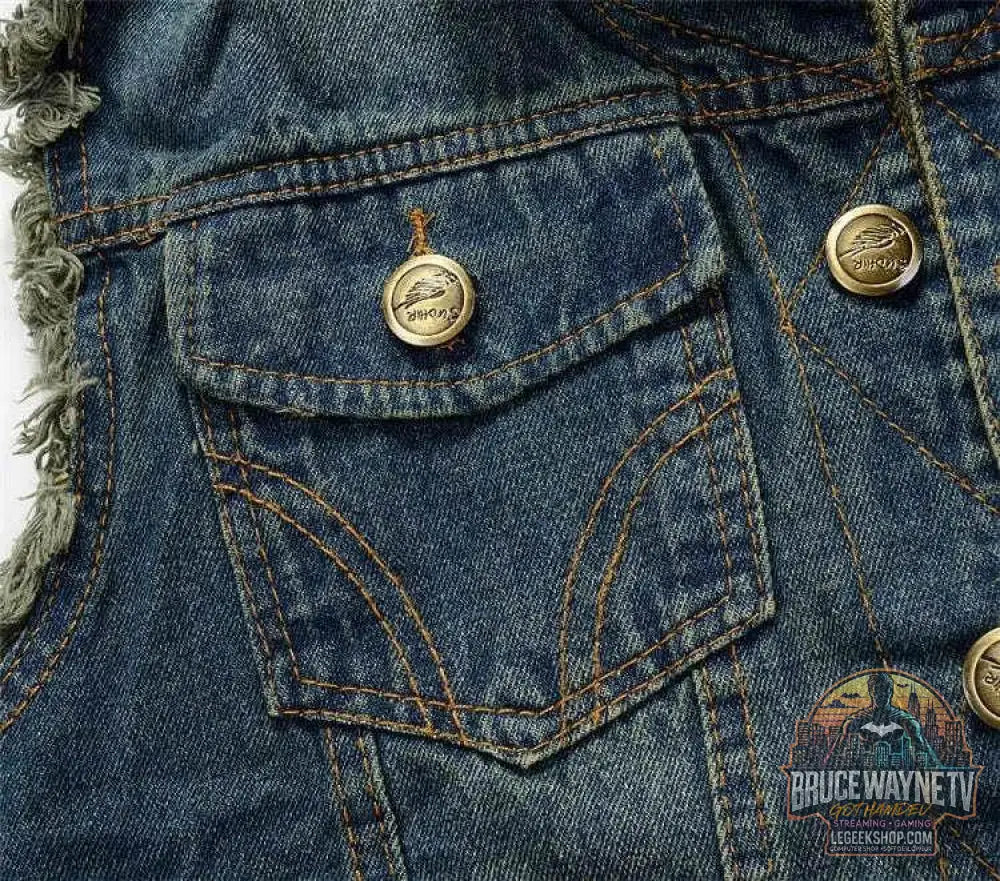 Gilet en Jean Délavé pour Homme, Vêtement en Denim Déchiré, Style Rétro, Cowboy, Hip Hop, 6XL | DIMUSI | Wayne Outfitters - Legeekshop
