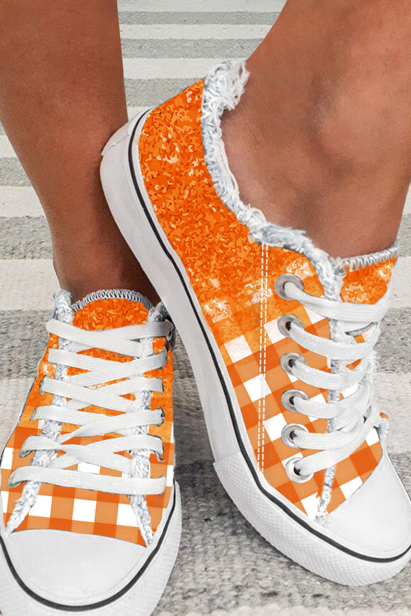 Pièce mode femme à carreaux — orange