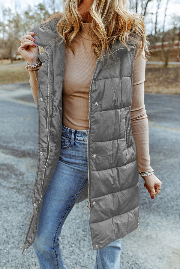 Manteau femme à capuche — gris foncé