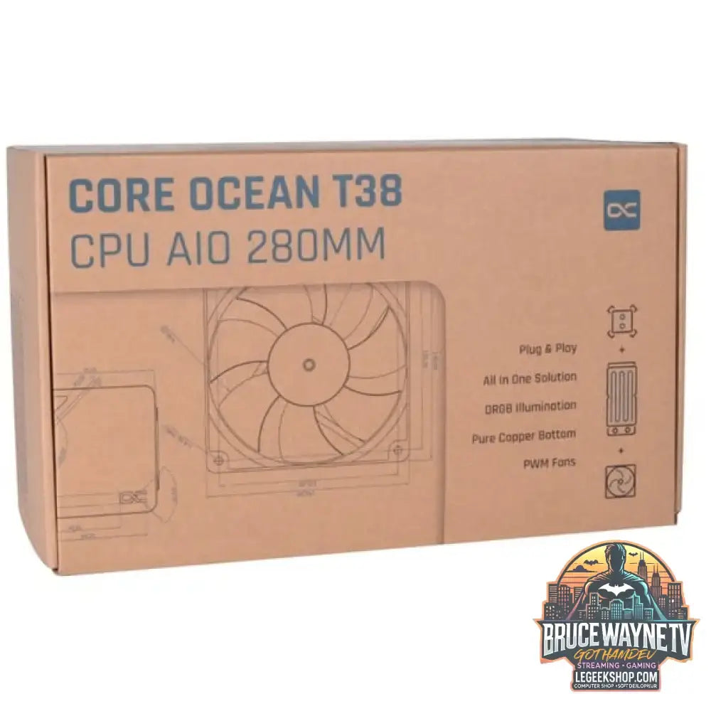 Alphacool Core Ocean T38 AIO 280mm, Wasserkühlung schwarz - Alphacool - vue 7