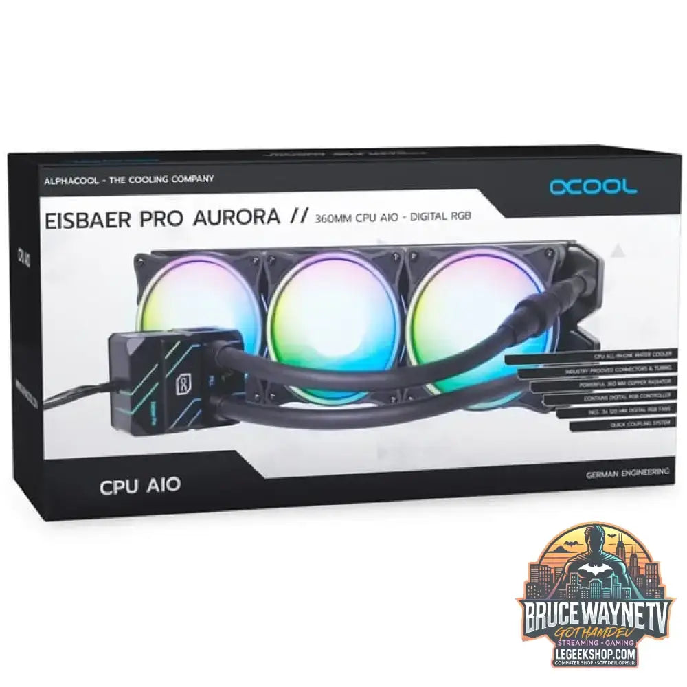 Alphacool Eisbär Pro Aurora 360 CPU 360mm, Wasserkühlung schwarz - Alphacool - vue 10