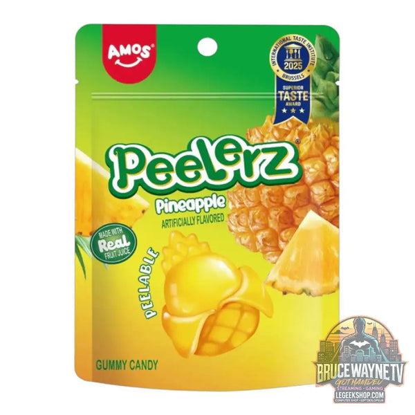 Amos Peelerz Gummy Ananas bonbons gélifiés au goût d’ananas de 65g (Paquet de 24) - Snacks & boissons importés