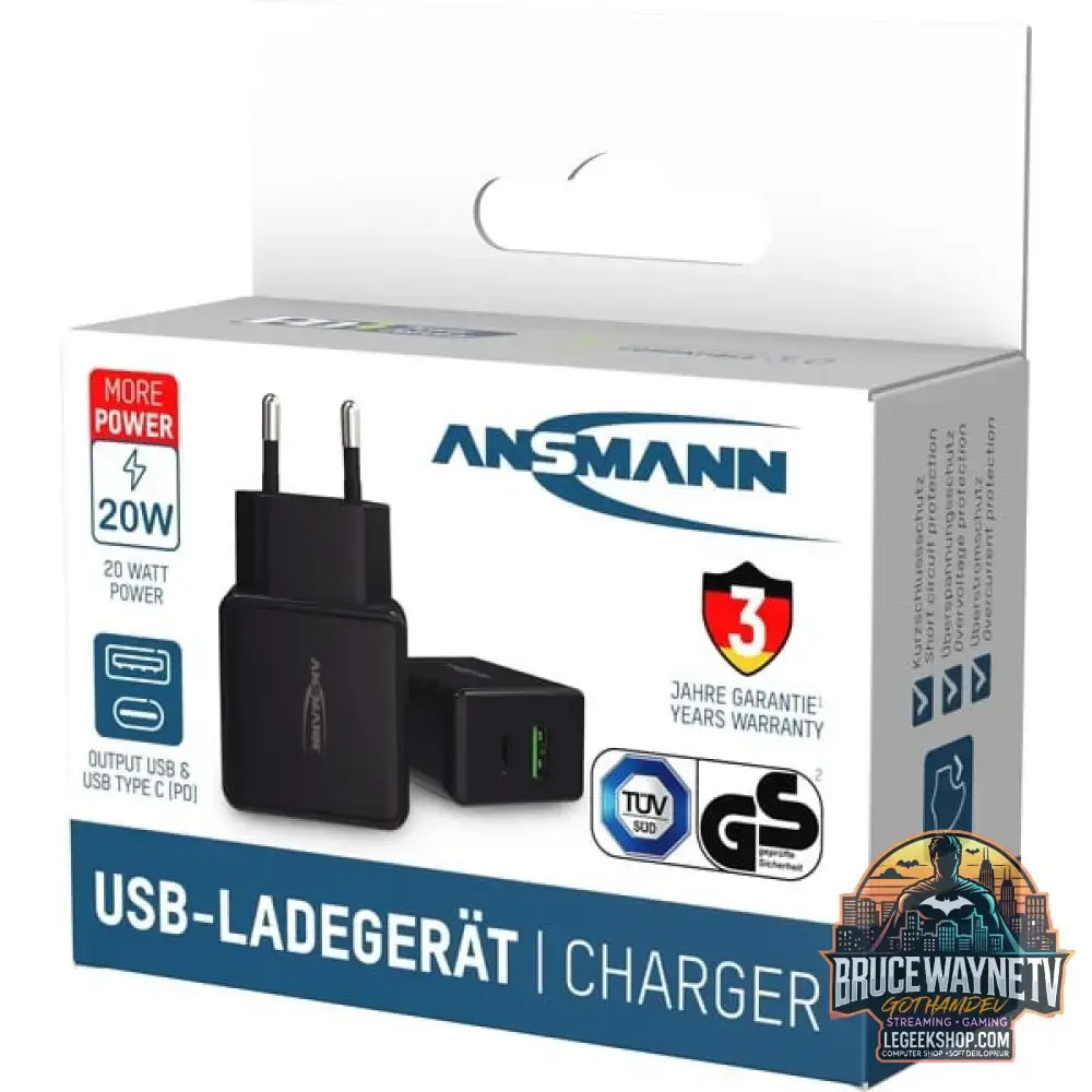 Ansmann Home Charger HC218PD, Ladegerät schwarz, Power Delivery & Quick Charge Technologie - Stromquelle: Steckdose - vue 8