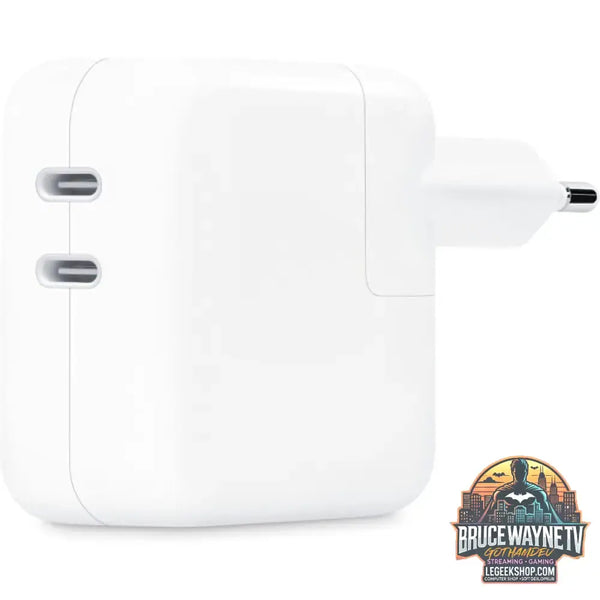Apple Dual USB-C Power Adapter MW2K3ZM/A, 35 Watt, Ladegerät weiß, 2x USB-C, ohne Kabel - Apple
