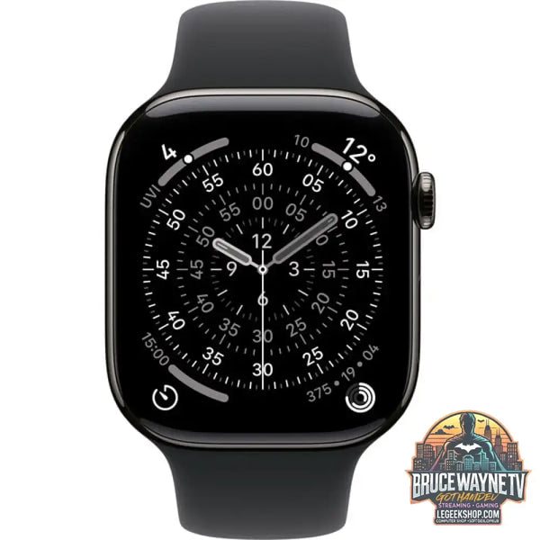 Apple Watch Series 11, Smartwatch Titan Schiefer, Titangehäuse, 46 mm, Sportarmband schwarz M/L, Cellular - Apple