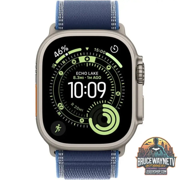 Apple Watch Ultra 3, Smartwatch titan, 49 mm, Trail Loop blau/hellblau S/M, Titangehäuse, Cellular - Apple