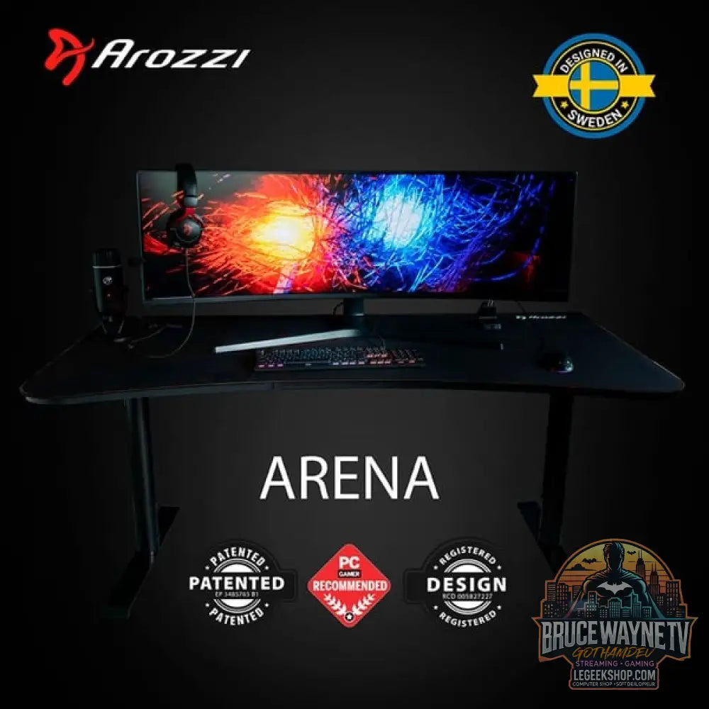 Arozzi Arena Gaming-Tisch, Pure Black - Arozzi - vue 5