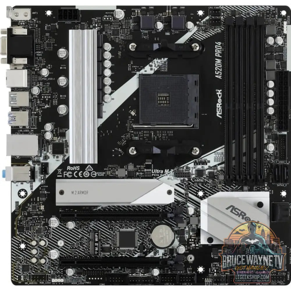 ASRock A520M PRO4, carte mère - ASRock - vue 3