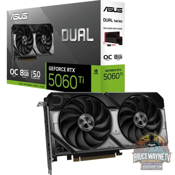 ASUS GeForce RTX 5060 Ti DUAL OC 8GB, carte graphique noir, DLSS 4, 3x DisplayPort, 1x HDMI 2.1 - ASUS