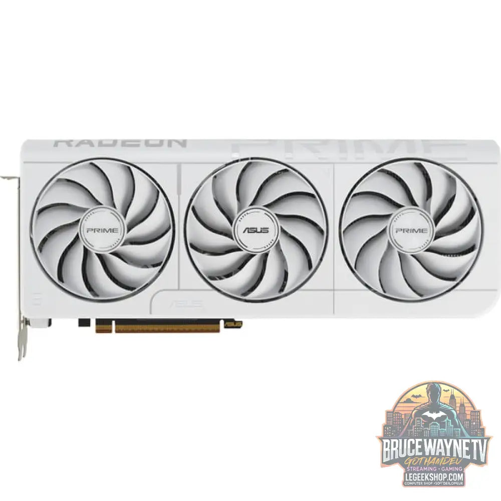 ASUS Radeon RX 9070 XT PRIME WHITE OC Edition, carte graphique blanc, RDNA4, GDDR6, 3x DisplayPort, 1x HDMI 2.1 - ASUS - vue 3