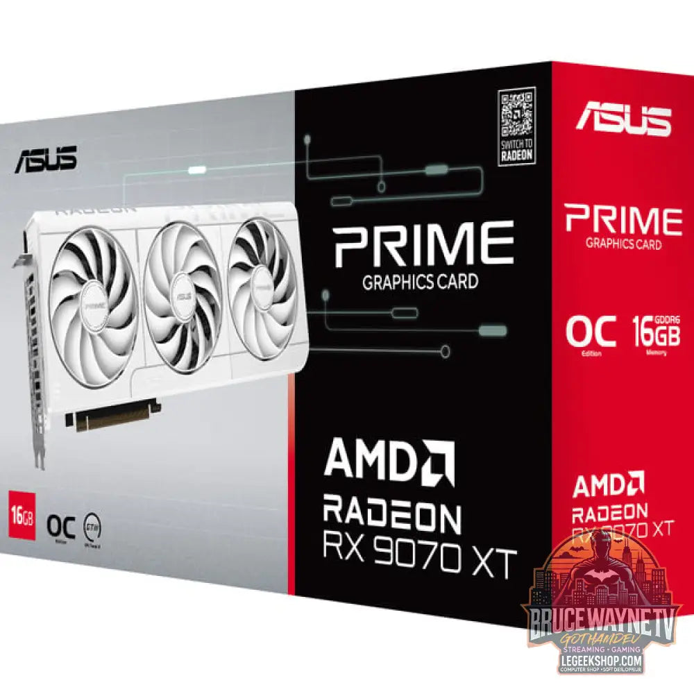 ASUS Radeon RX 9070 XT PRIME WHITE OC Edition, carte graphique blanc, RDNA4, GDDR6, 3x DisplayPort, 1x HDMI 2.1 - ASUS - vue 13