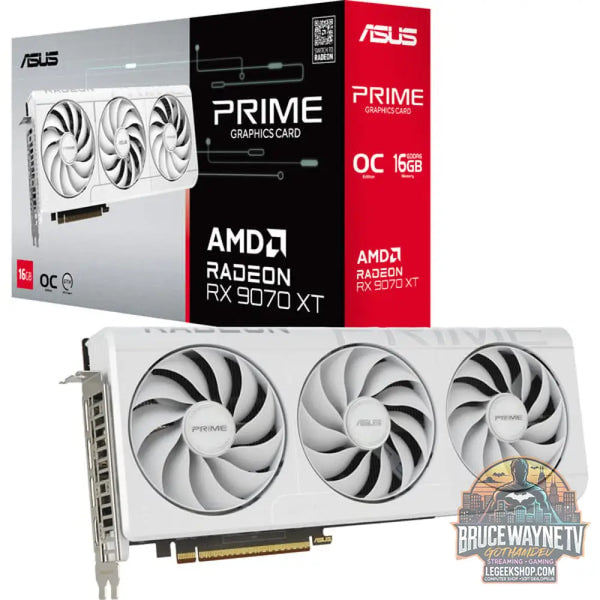 ASUS Radeon RX 9070 XT PRIME WHITE OC Edition, carte graphique blanc, RDNA4, GDDR6, 3x DisplayPort, 1x HDMI 2.1 - ASUS
