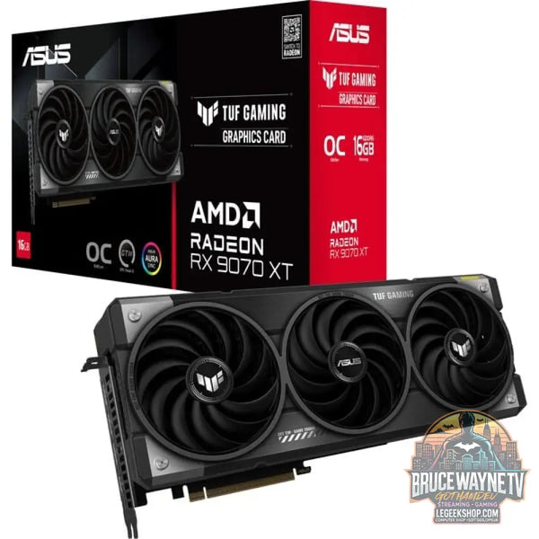 ASUS Radeon RX 9070 XT TUF GAMING OC, carte graphique gris, RDNA4, GDDR6, 3x DisplayPort, 1x HDMI 2.1 - ASUS