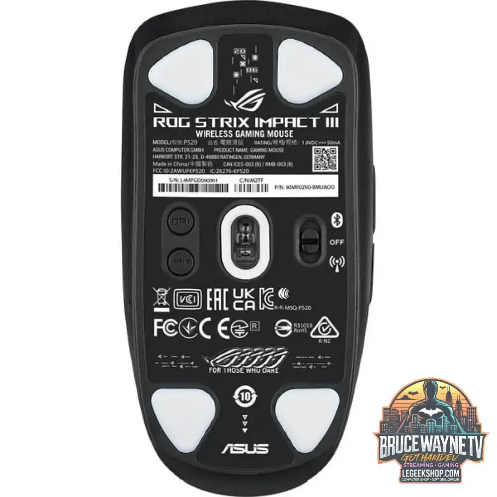 ASUS ROG Strix Impact III Wireless, souris gaming - vue 6