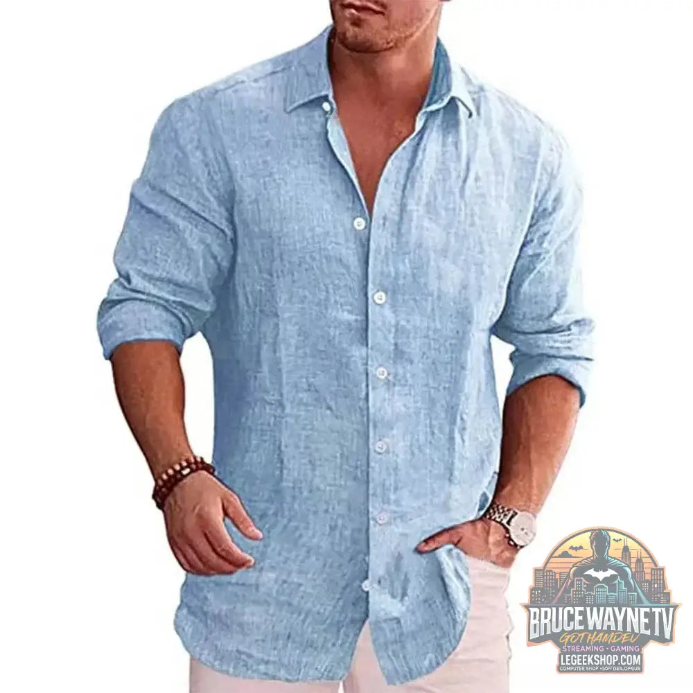 👔 Chemise Homme Coton & Lin – Grande Taille Décontractée | Printemps / Automne - Legeekshop