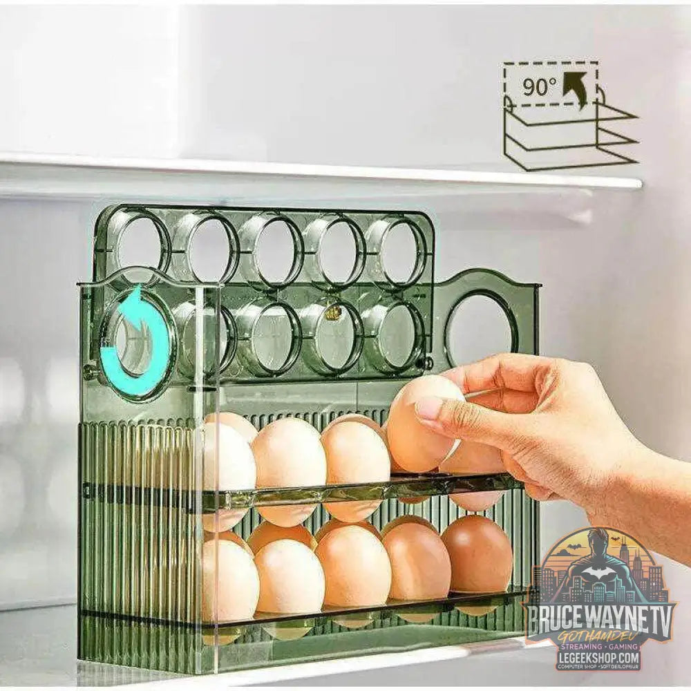 🥚 Boîte de Rangement d'Œufs Coulissante à 3 Couches – Style Échelle | Grande Capacité Réfrigérateur - Legeekshop
