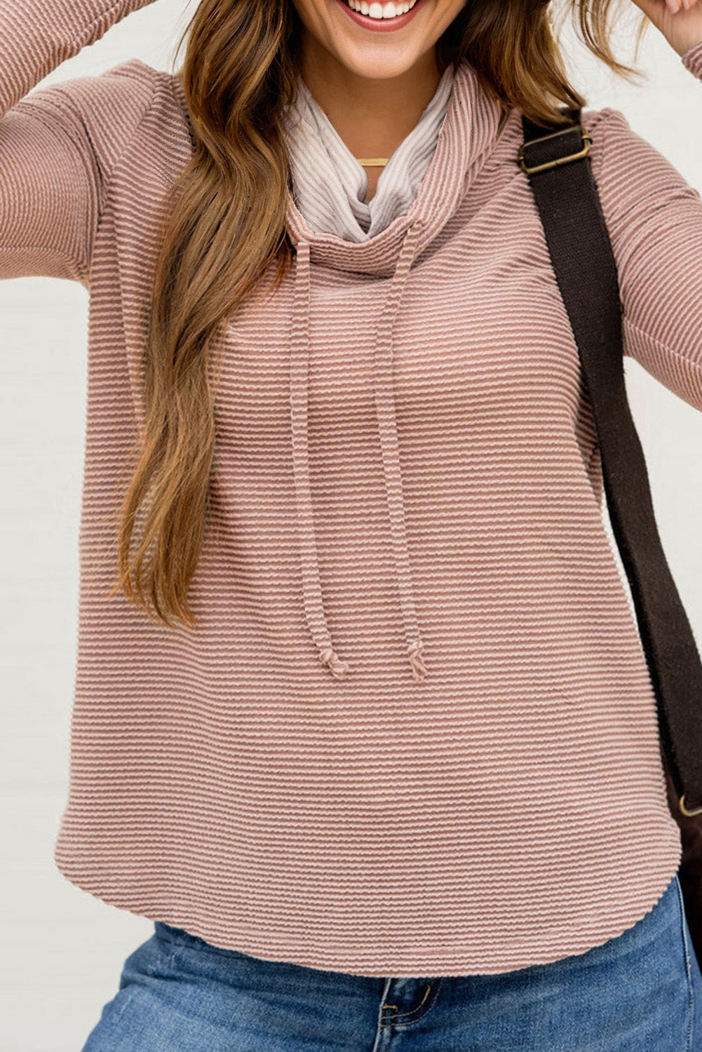 Haut femme en maille, à cordon, côtelé
