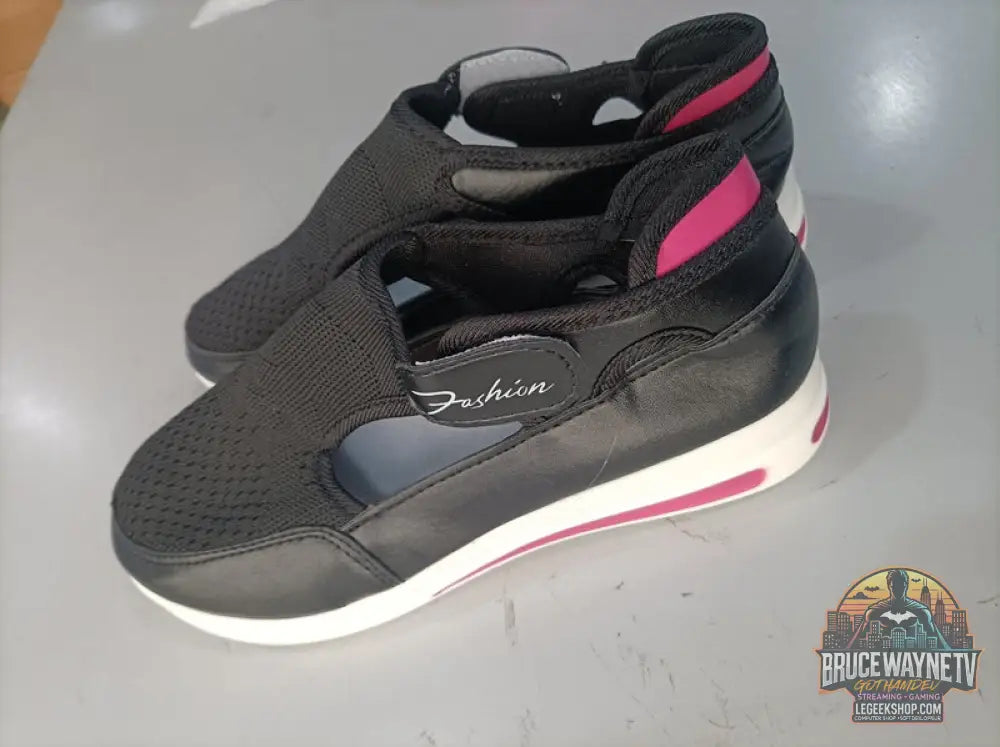 Baskets Femme Mesh Respirantes Casual Compensées Confort - Black / 35size - Baskets Femme