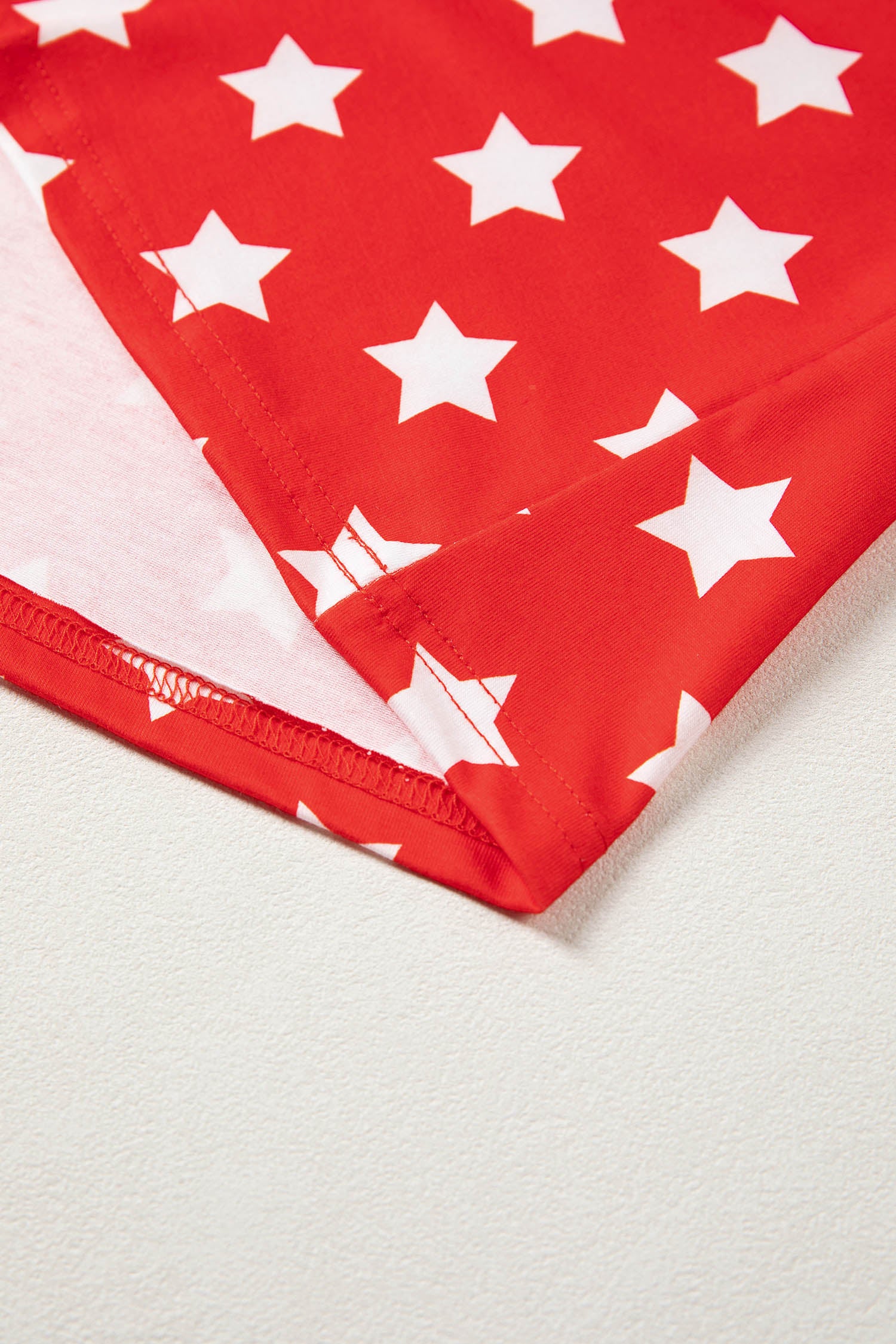Red Stars Print Colorblock — Tops/Tops & Tees, vue 7, LeGeekShop