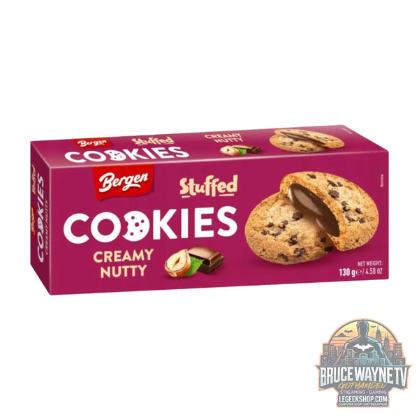 Bergen Cookies fourrés Creamy Nutty biscuits fourrés à la crème de noisette de 130 g (Pack de 18) - Snacks & boissons