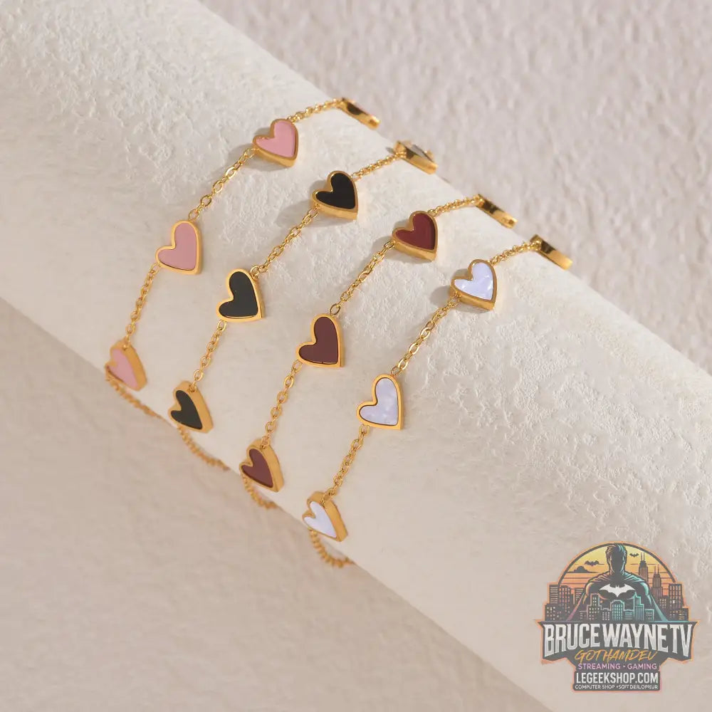 Bracelet Acier Inoxydable Cœur Amour Saint-Valentin Cadeau Bijou - Bracelet