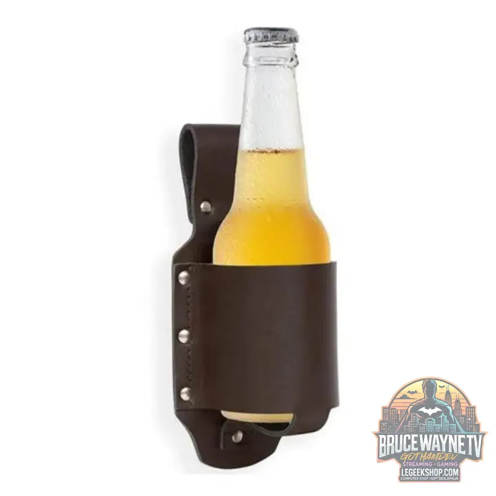 🍺 Étui portable pour bouteille – Ceinture à bière / canette pratique en cuir PU - Legeekshop