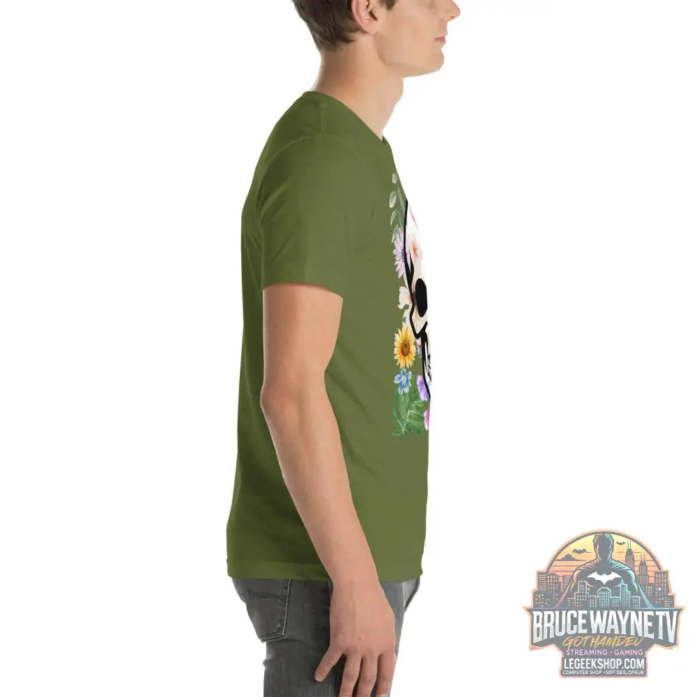 T-shirt Unisexe à Imprimé Crâne et Fleurs - Mode Estivale | Wayne Outfitters - Legeekshop
