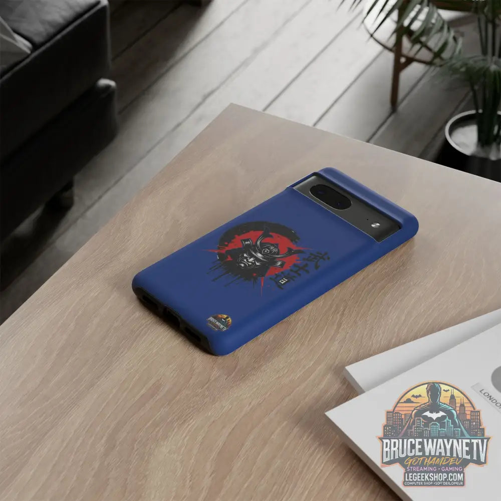 📱 samurai phone case Bleue foncé – coque renforcée Pixel & Galaxy 📱 - Phone Case