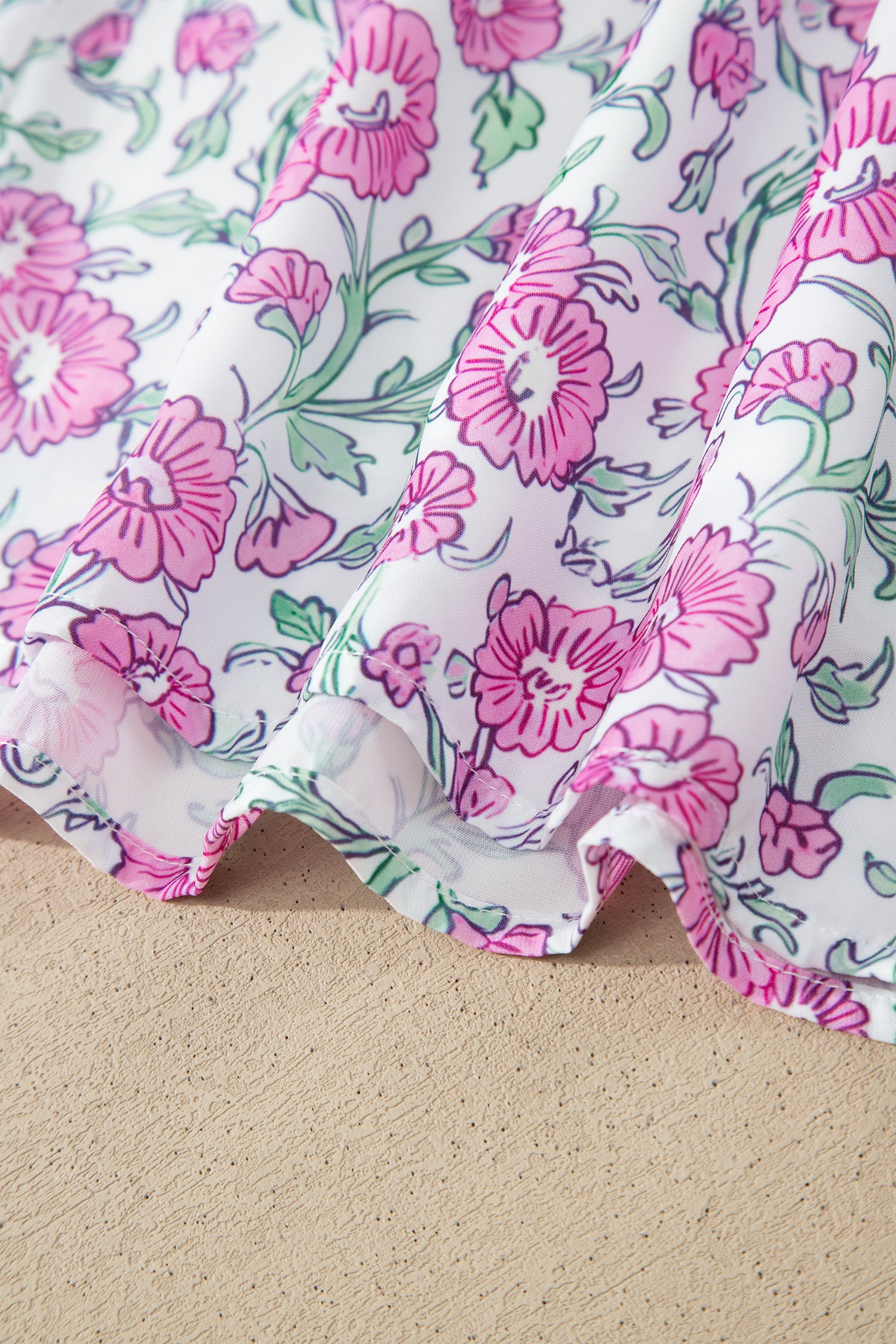 Mini-robe à imprimé floral et à rayures en patchwork avec bretelles et nœud papillon bleu ciel