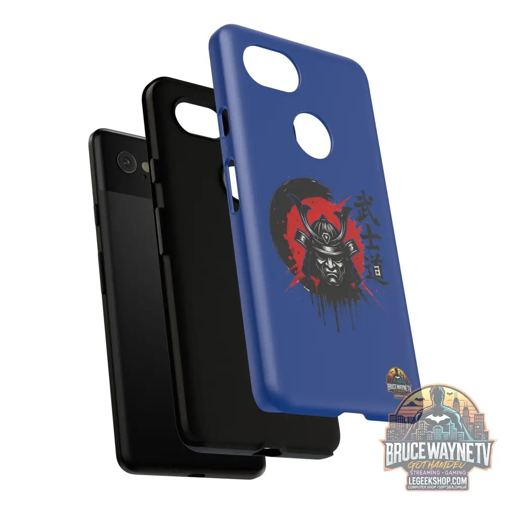 📱 samurai phone case Bleue foncé – coque renforcée Pixel & Galaxy 📱 - Phone Case