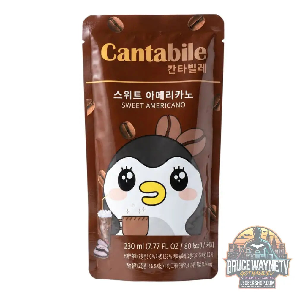 Cantabile Sweet Americano boisson au goût de café noir doux de 230 ml (Pack de 10) - Snacks & boissons importés