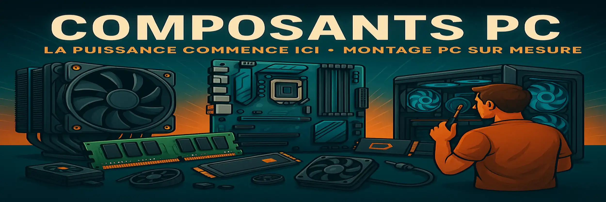 Carte mère d'ordinateur bleue et noire avec plusieurs emplacements, socket de CPU et ports d'extension.