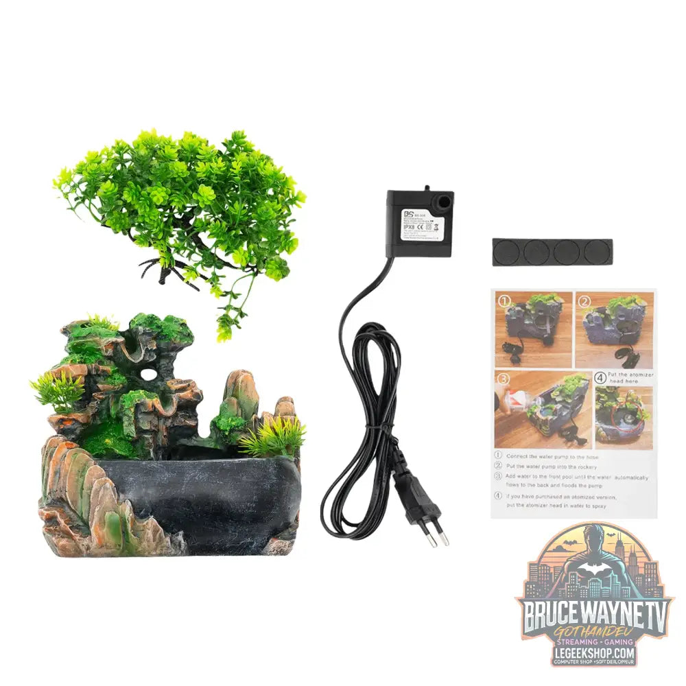 Cascade de fontaine d’intérieur fontaine de table fontaine de plante verte humidificateur de cascade pour placer