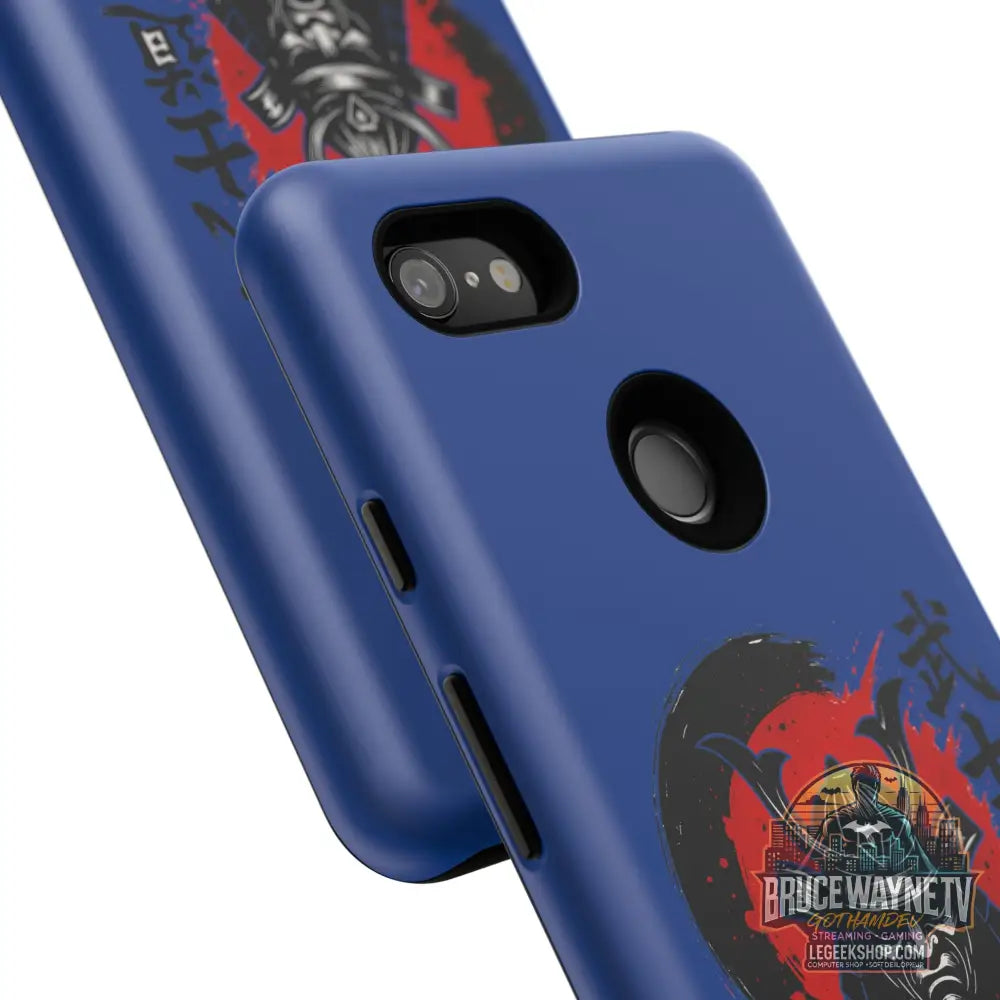 📱 samurai phone case Bleue foncé – coque renforcée Pixel & Galaxy 📱 - Phone Case