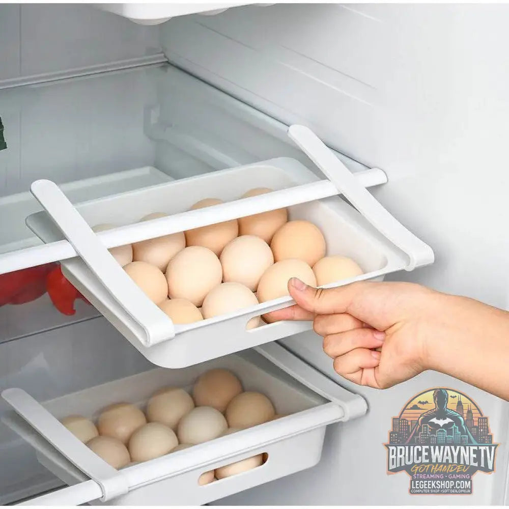 🥚 Boîte de Rangement d'Œufs Coulissante à 3 Couches – Style Échelle | Grande Capacité Réfrigérateur - Legeekshop