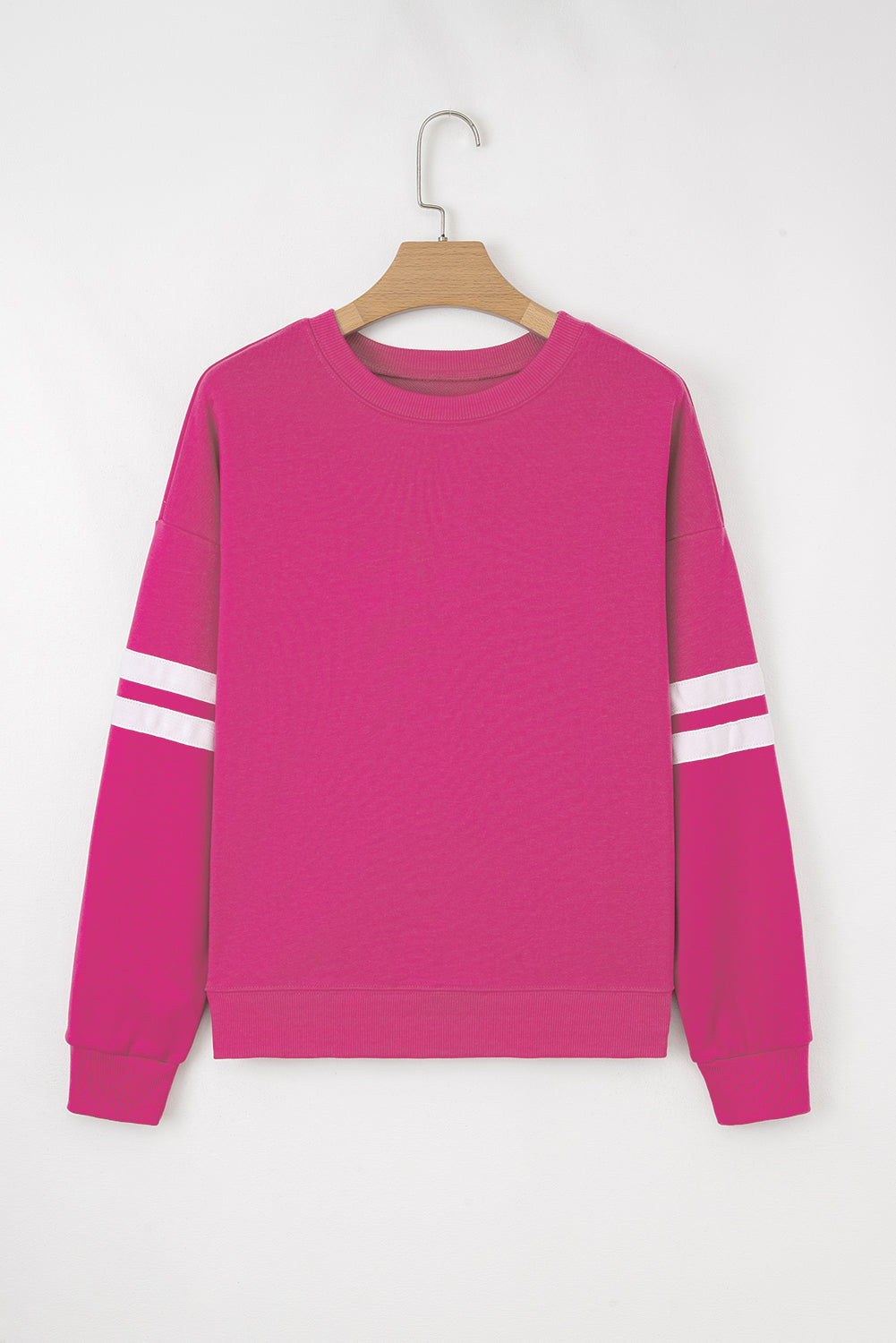 Sweat détails varsity, épaules tombantes, oversized — blanc