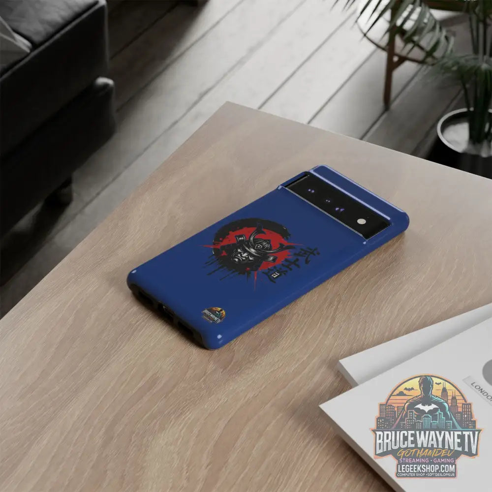 📱 samurai phone case Bleue foncé – coque renforcée Pixel & Galaxy 📱 - Phone Case