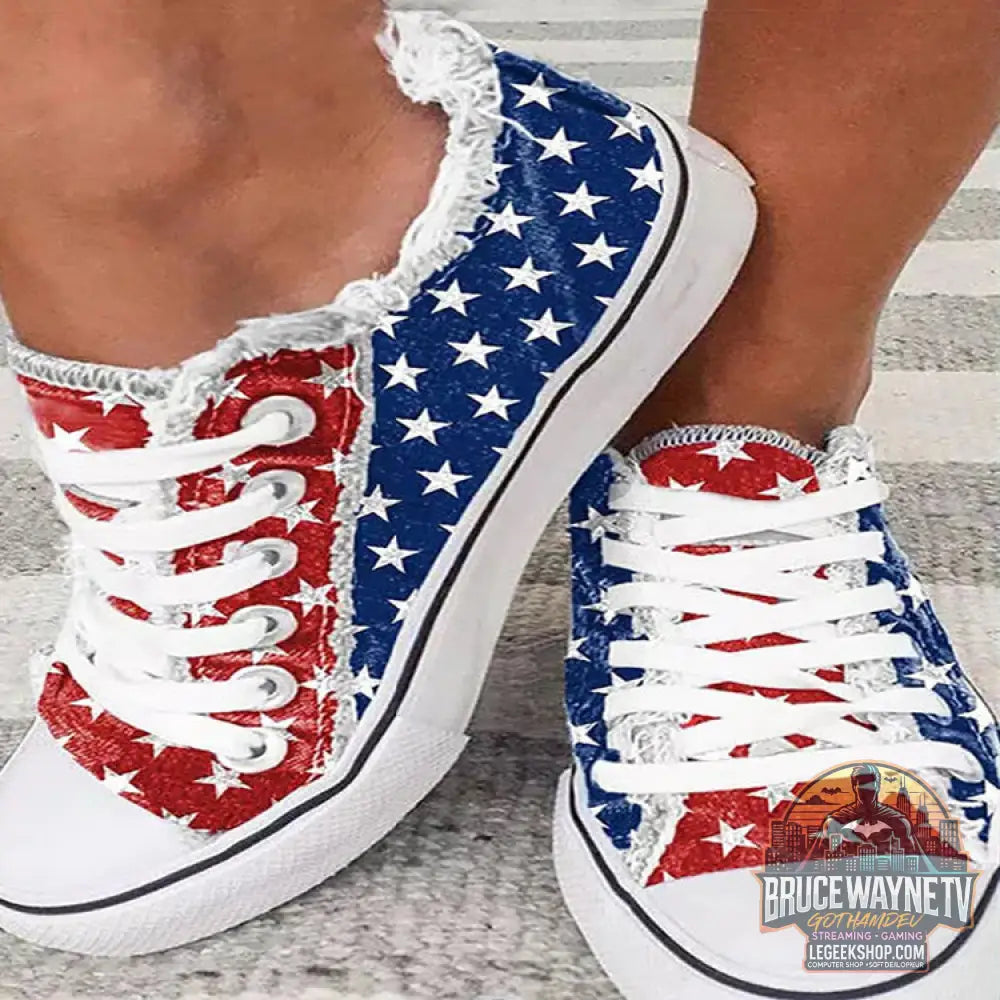 Chaussures Canvas Femme Graffiti Halloween Casual Lacets - Star / Size35 - Chaussures Canvas Femme
