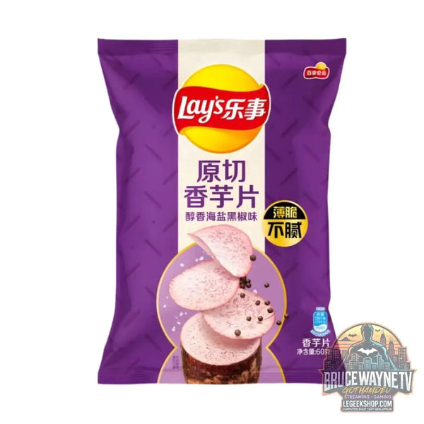 Chips de taro Lay’s au sel et au poivre noir chips de taro au poivre et au sel de 60 g (lot de 22) - Snacks & boissons