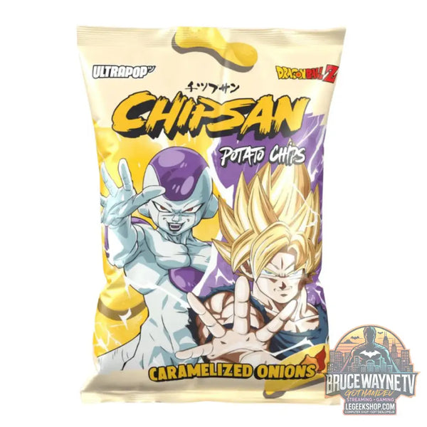 Chipsan Potato Chips Goku vs Freezer chips saveur oignons caramélisés de 110g (Pack de 10) - Snacks & boissons importés