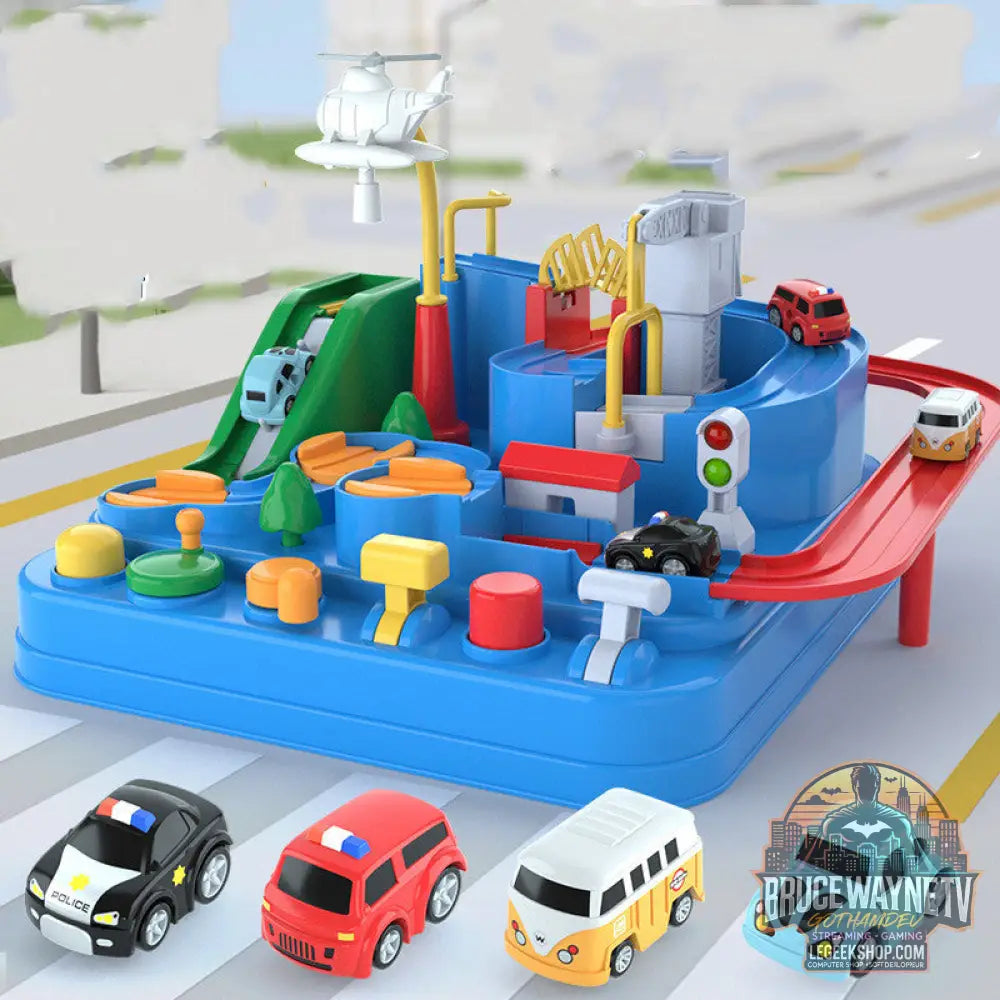 Circuit Voitures Parking Rails Aventure Jouet Enfant Piste - Blue - Jouet Circuit