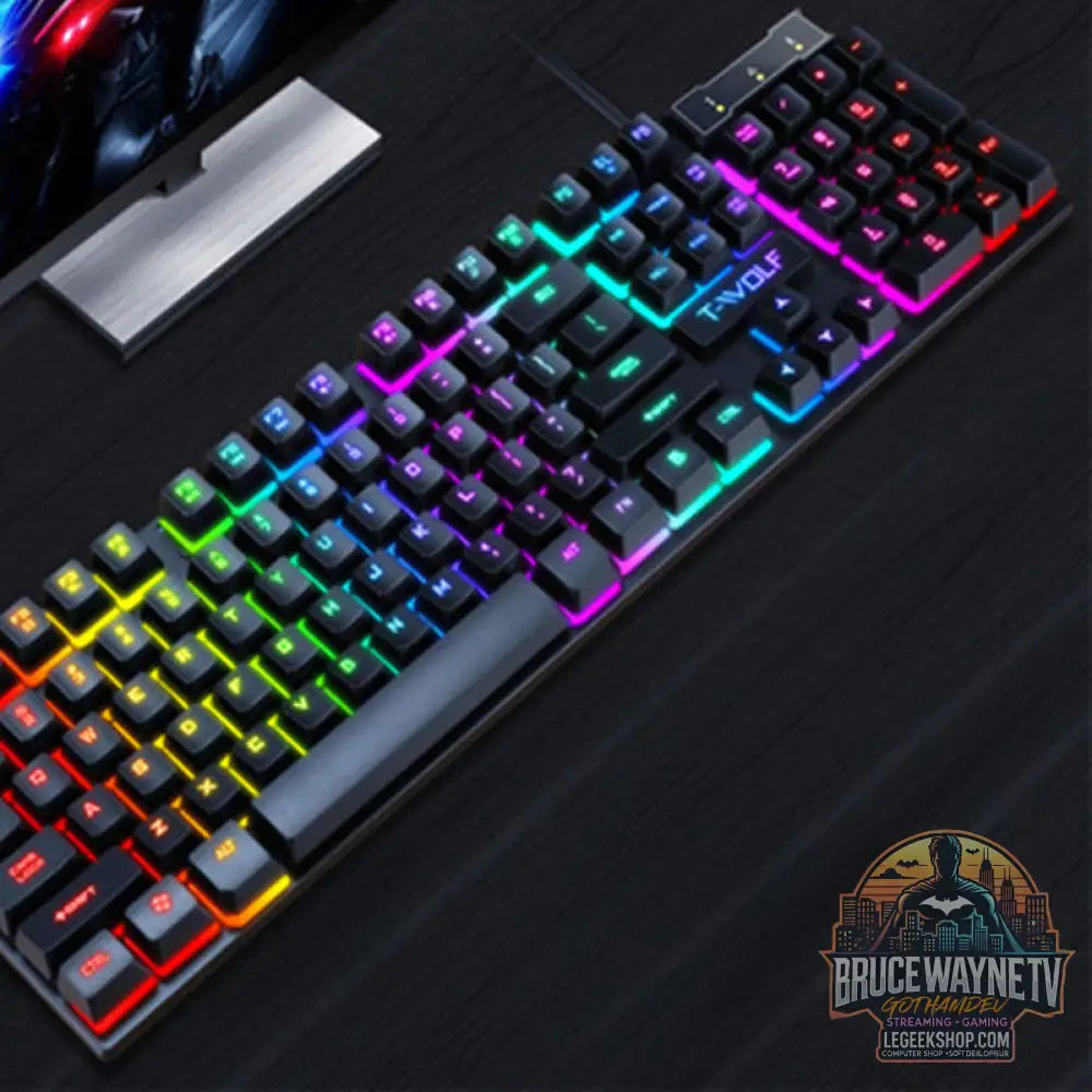 Clavier Gaming USB Filaire LED Rétroéclairé Flottant - Clavier Gaming