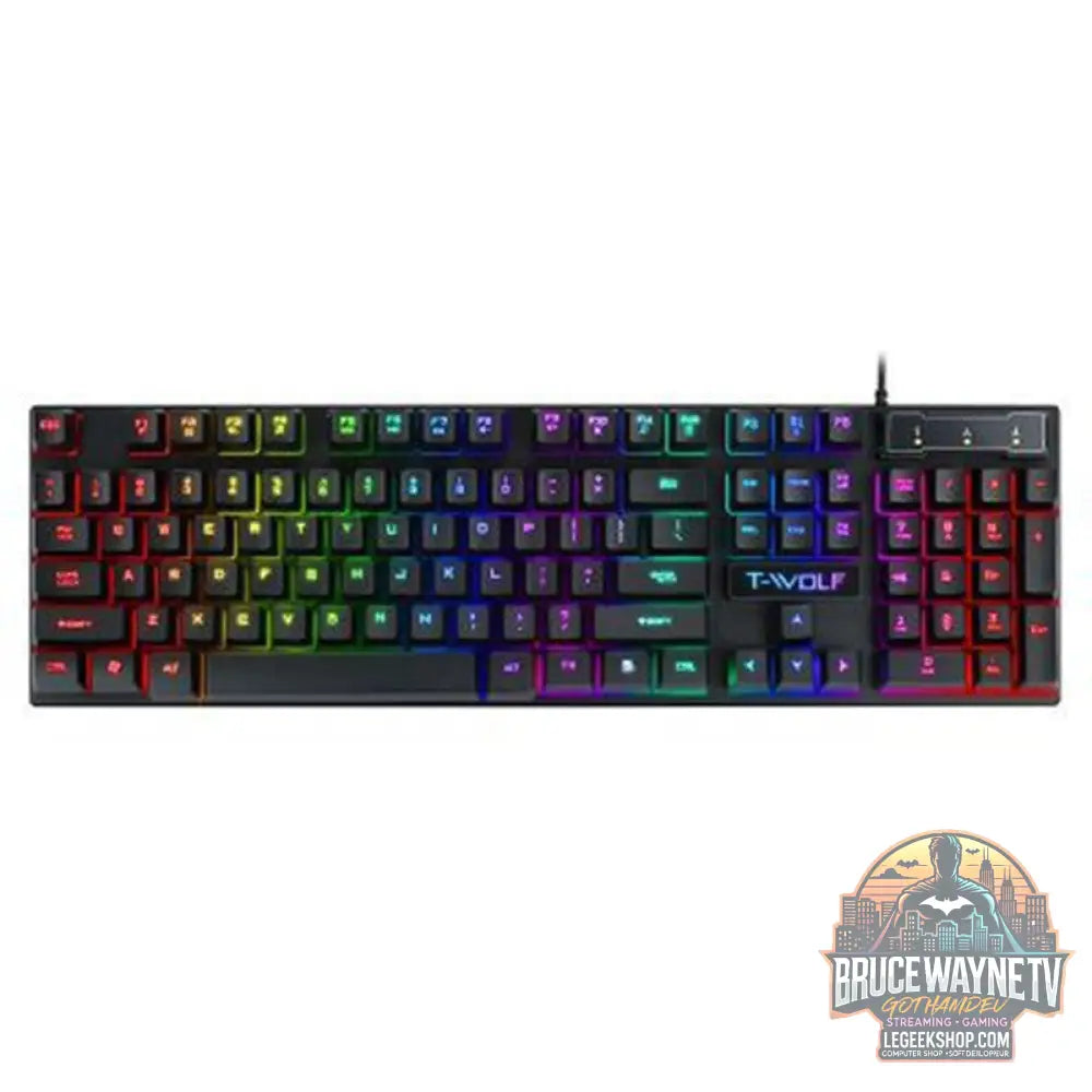 Clavier Gaming USB Filaire LED Rétroéclairé Flottant - T20 BLACK - Clavier Gaming
