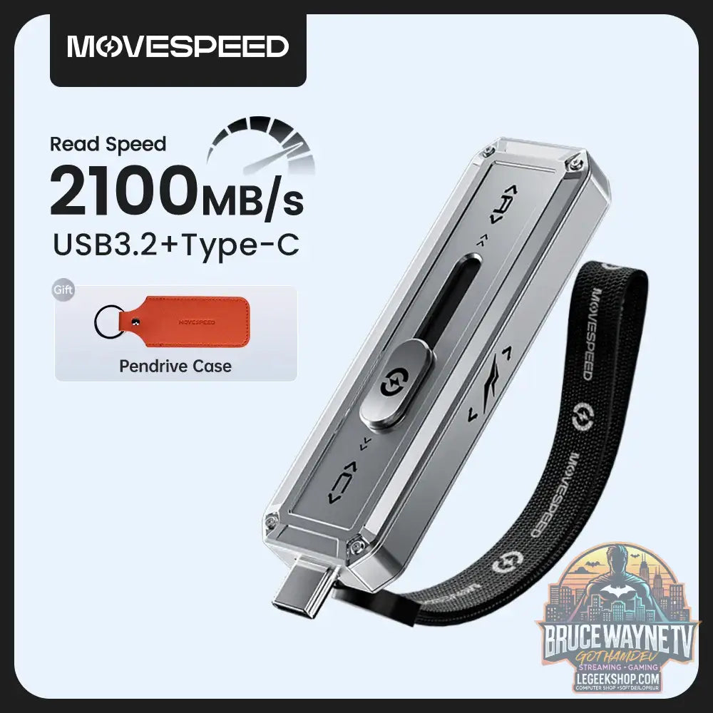 Clé USB 3.2 MOVESPEED SP05 - 2 en 1 USB-A + Type-C - Jusqu’à 2To - 2100Mbps Silver / 128 Go / China Mainland - Clé USB